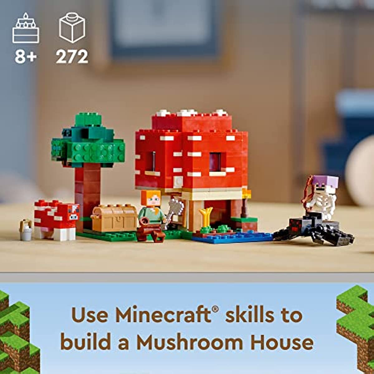 LEGO Minecraft The Mushroom House 21179 Building Toy Set for Kids, Boys, and Girls Ages 8+ (272 Pieces)