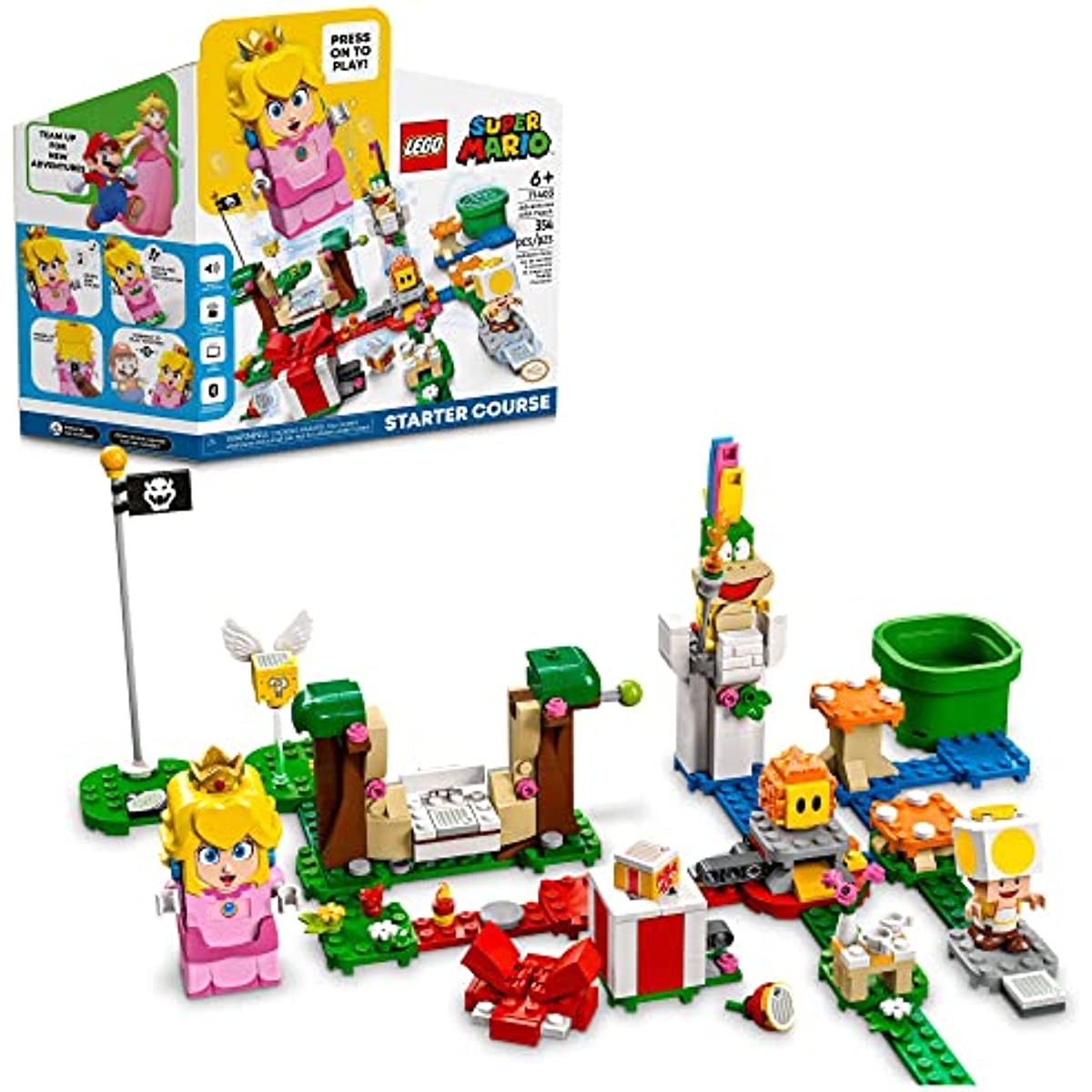 LEGO Super Mario Adventures with Peach Starter Course 71403 Building Toy Set for Kids, Boys, and Girls Ages 6+ (354 Pieces), 12.48 x 10.32 x 3.54 inches