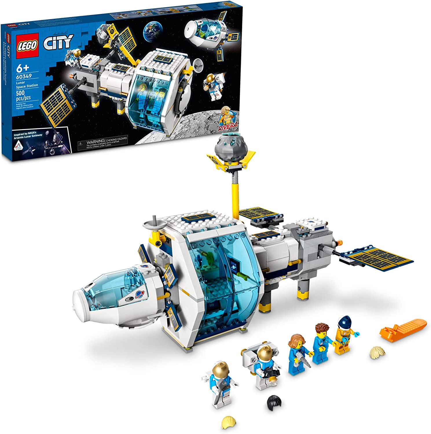 LEGO City Lunar Space Station 60349 Building Toy Set for Kids, Boys and Girls Ages 6+ (500 Pieces)