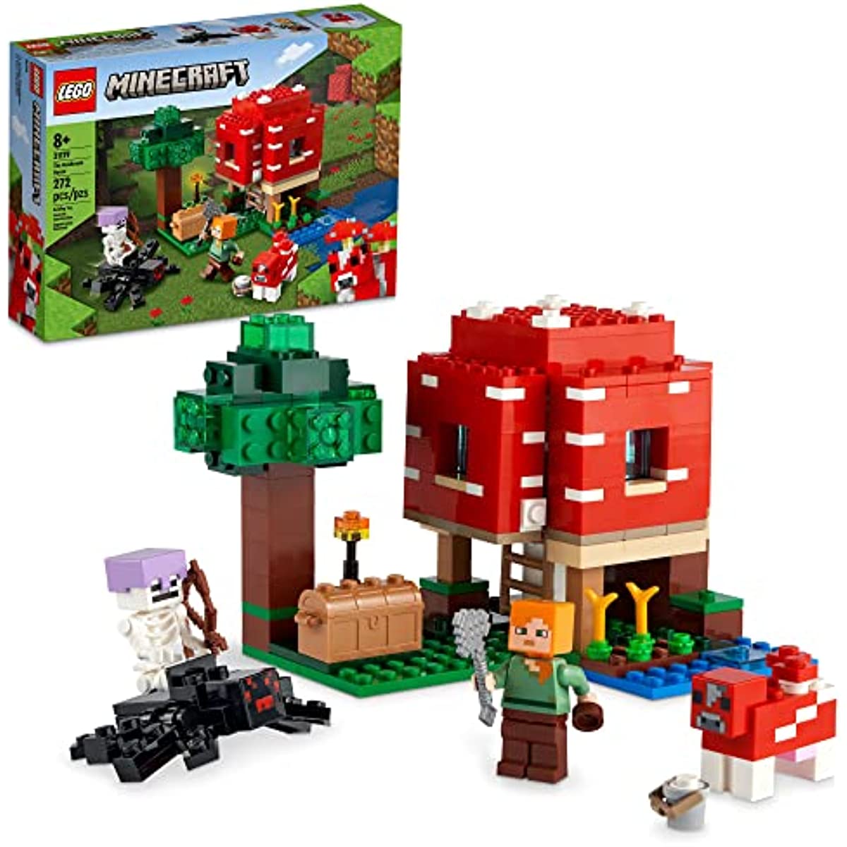 LEGO Minecraft The Mushroom House 21179 Building Toy Set for Kids, Boys, and Girls Ages 8+ (272 Pieces)