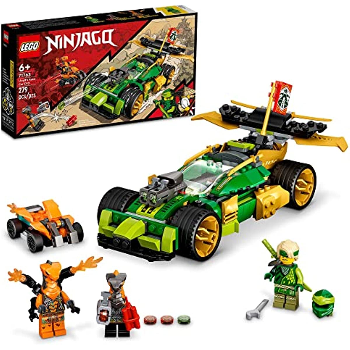 LEGO Ninjago Lloyd’s Race Car EVO 71763 Building Toy Set for Kids, Boys, and Girls Ages 6+ (279 Pieces)