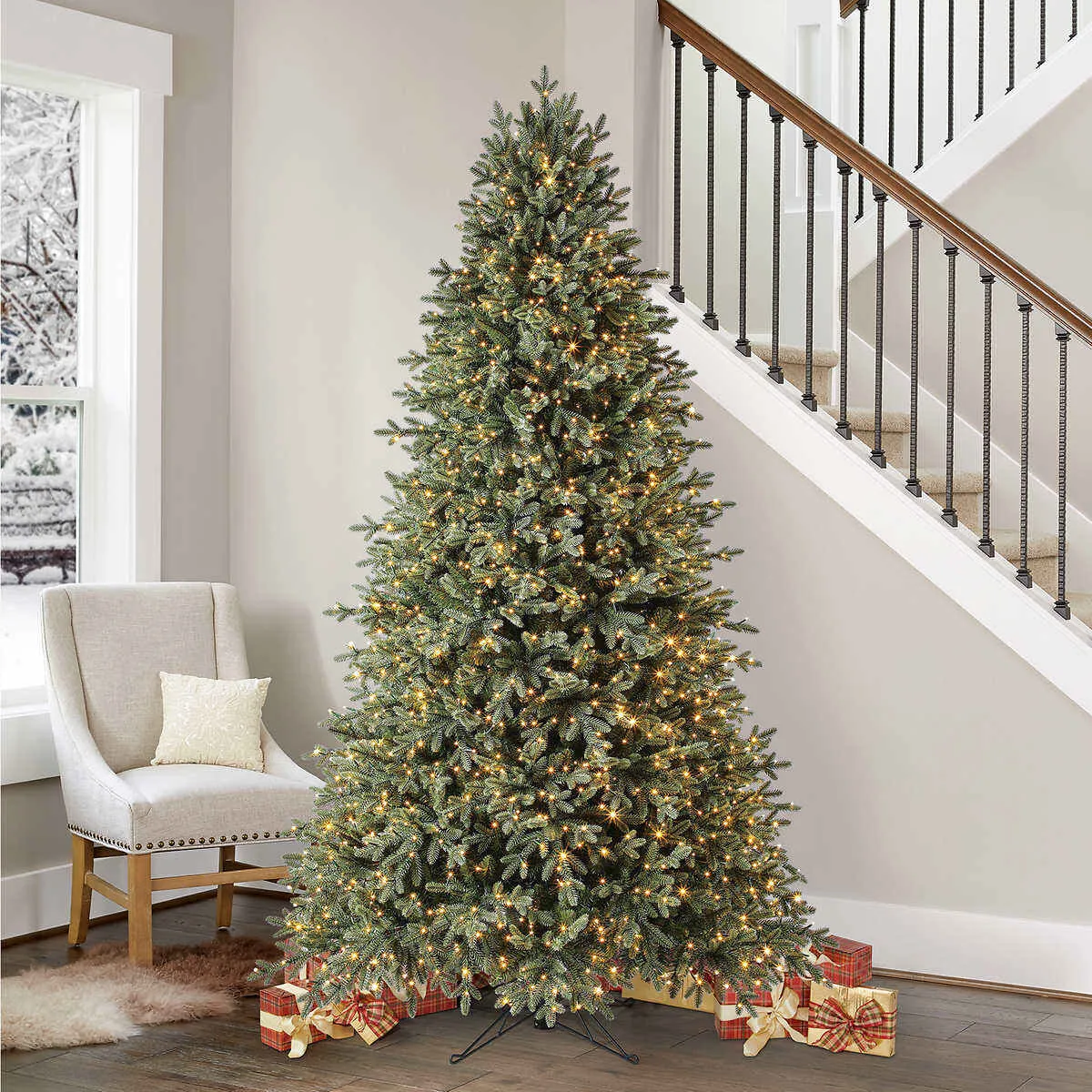 Árvore de Natal artificial de micro LED radiante pré-iluminada de 7.5 pés