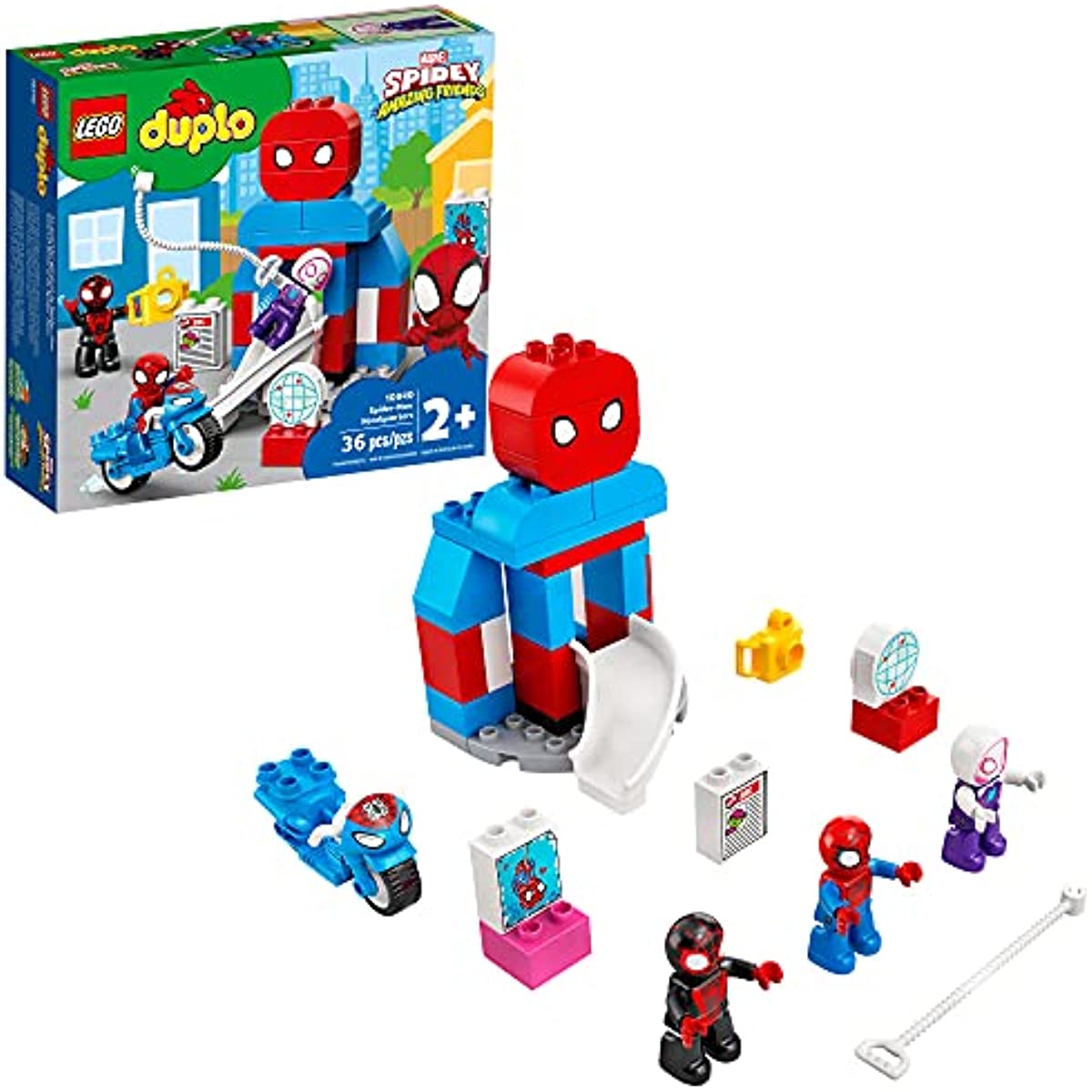 LEGO DUPLO Marvel Spider-Man Headquarters 10940 Spidey and His Amazing Friends TV Show Building Toy for Kids; New 2021 (36 Pieces)