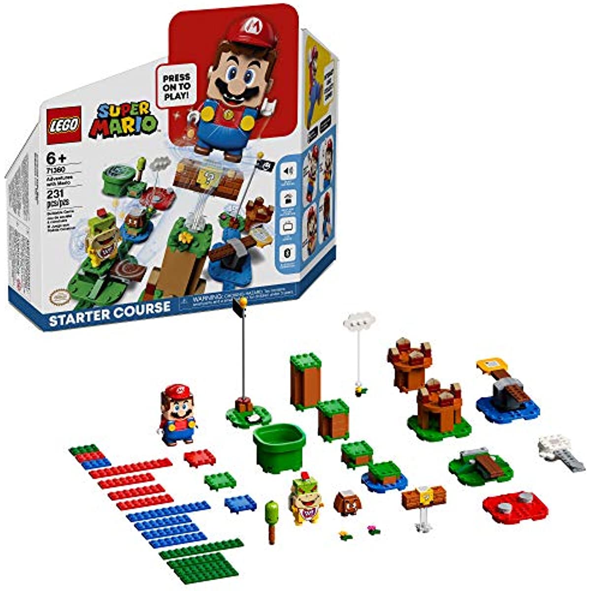 LEGO Super Mario Adventures with Mario Starter Course 71360 Building Toy Set for Kids, Boys, and Girls Ages 6+ (231 Pieces)