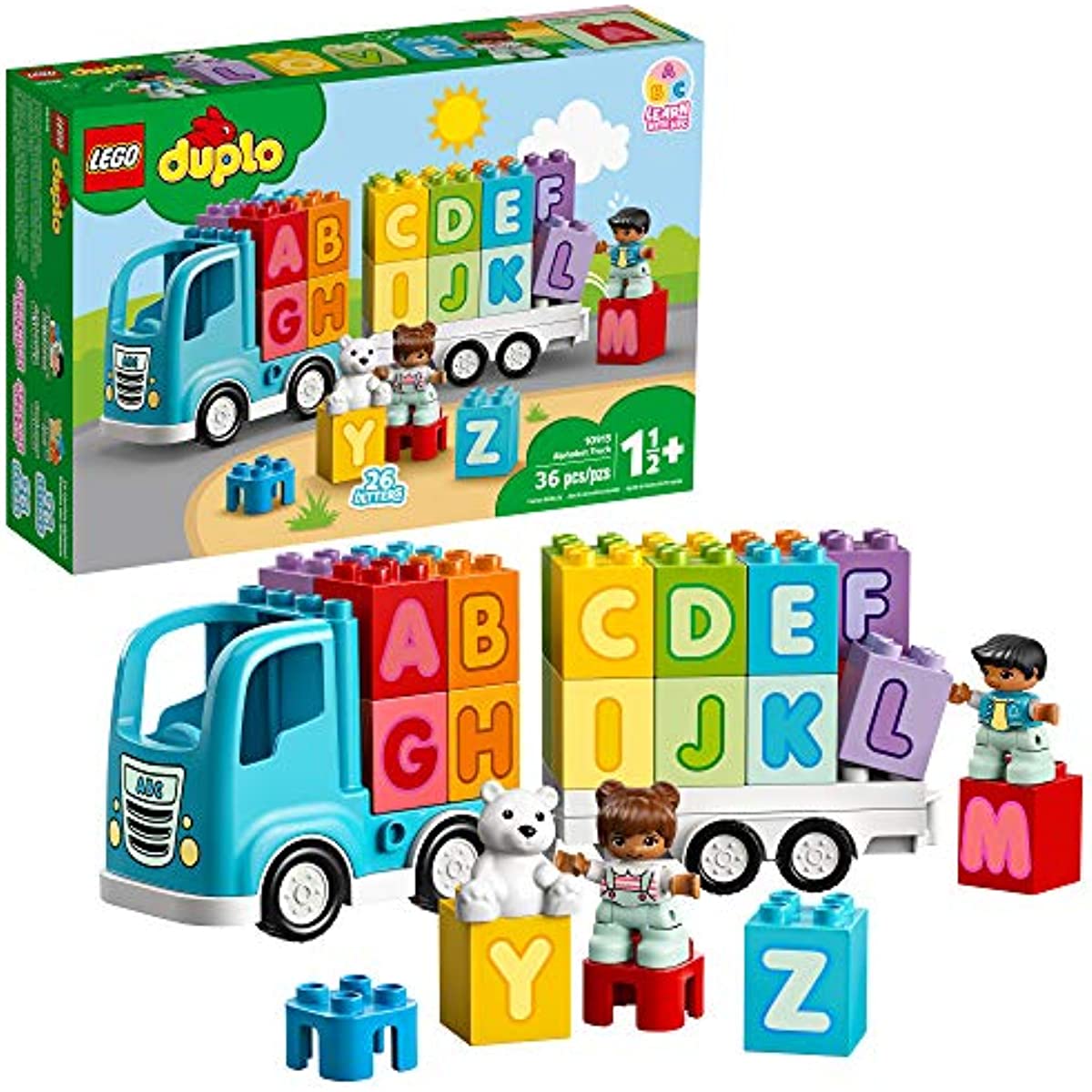 LEGO DUPLO My First Alphabet Truck 10915 ABC Letters Learning Toy for Toddlers, Fun Kids’ Educational Building Toy (36 Pieces)