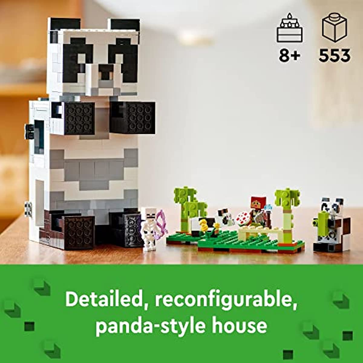 LEGO Minecraft The Panda Haven 21245, Movable Toy House with Baby Pandas Animal Figures, Toys for Kids, Boys and Girls Ages 8 Plus, Gift Idea