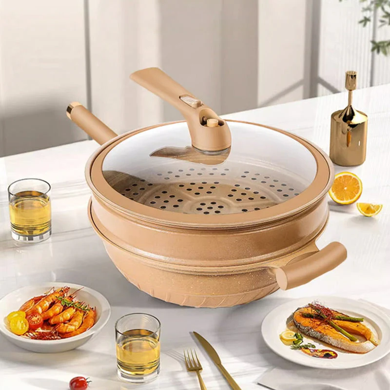 🔥Envío gratuito🔥Wok con cesta para cocinar al vapor