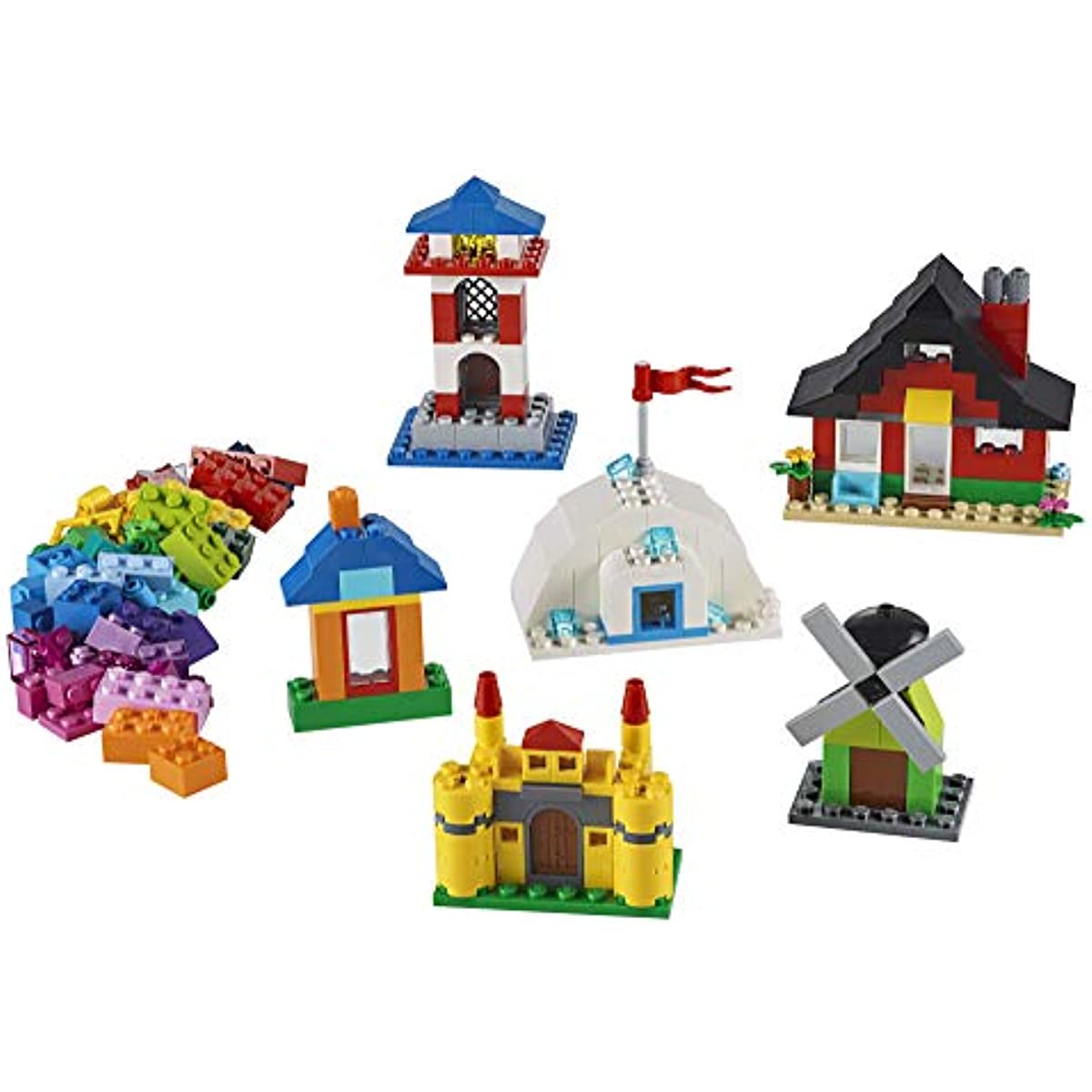 LEGO Classic Bricks and Houses 11008 Kids’ Building Toy Starter Set with Fun Builds to Stimulate Young Minds (270 Pieces)