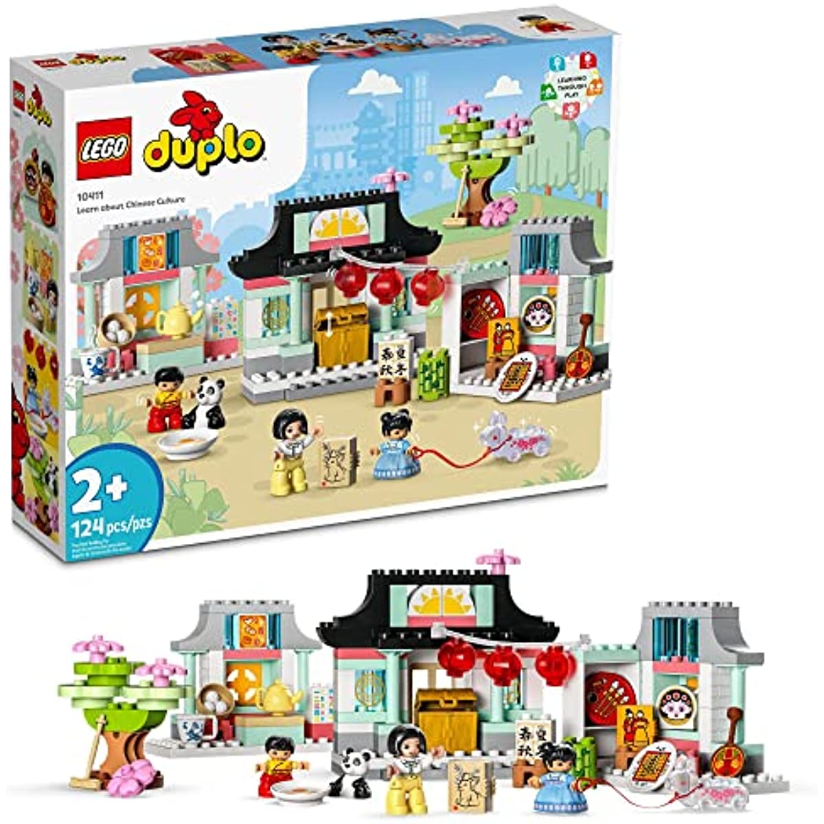 LEGO DUPLO Learn About Chinese Culture 10411 Bricks Set with Toy Panda and Family Figures, Educational Learning Toys for Toddlers Age 2 Plus Years Old