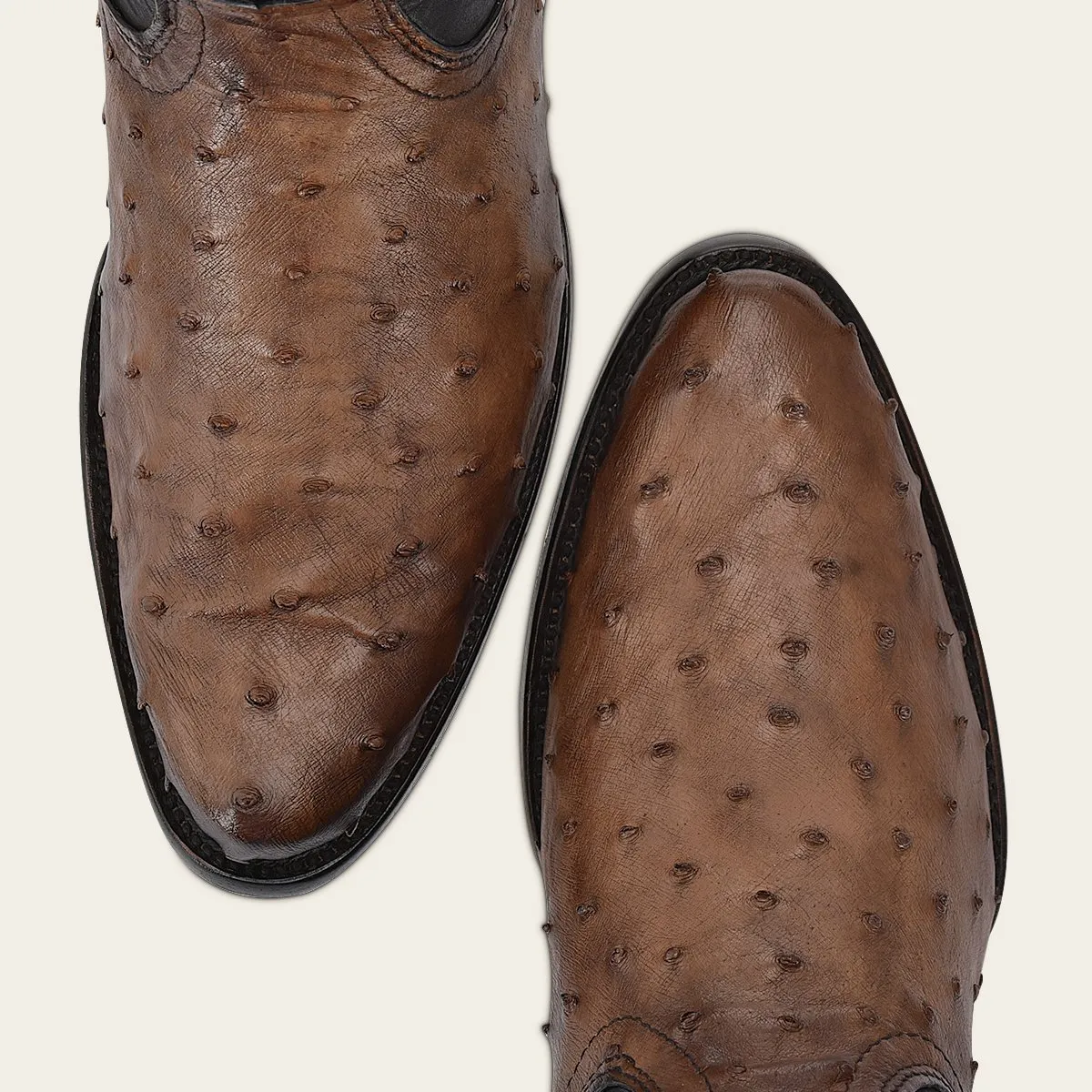 Bota en piel genuina de avestruz.
