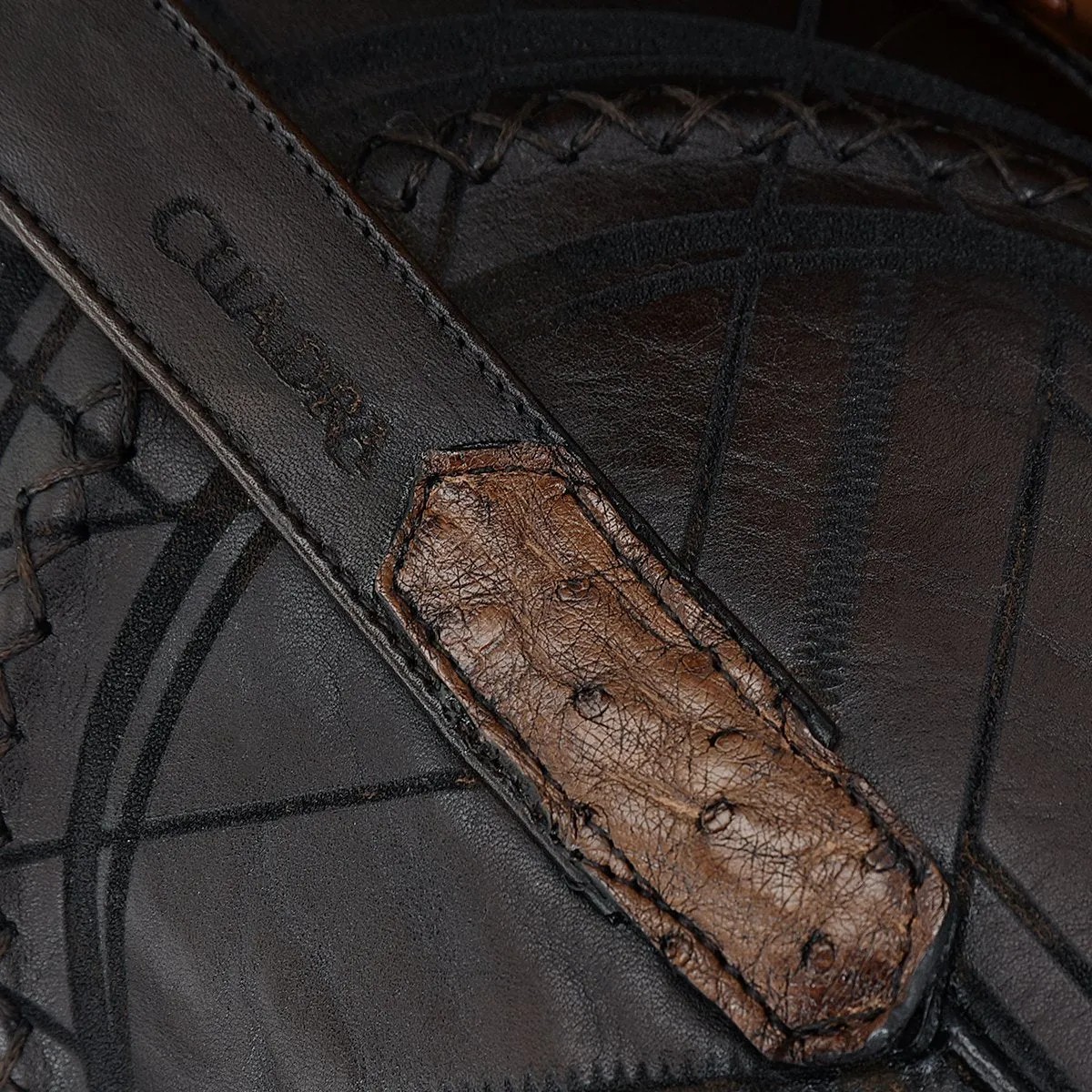 Bota en piel genuina de avestruz.