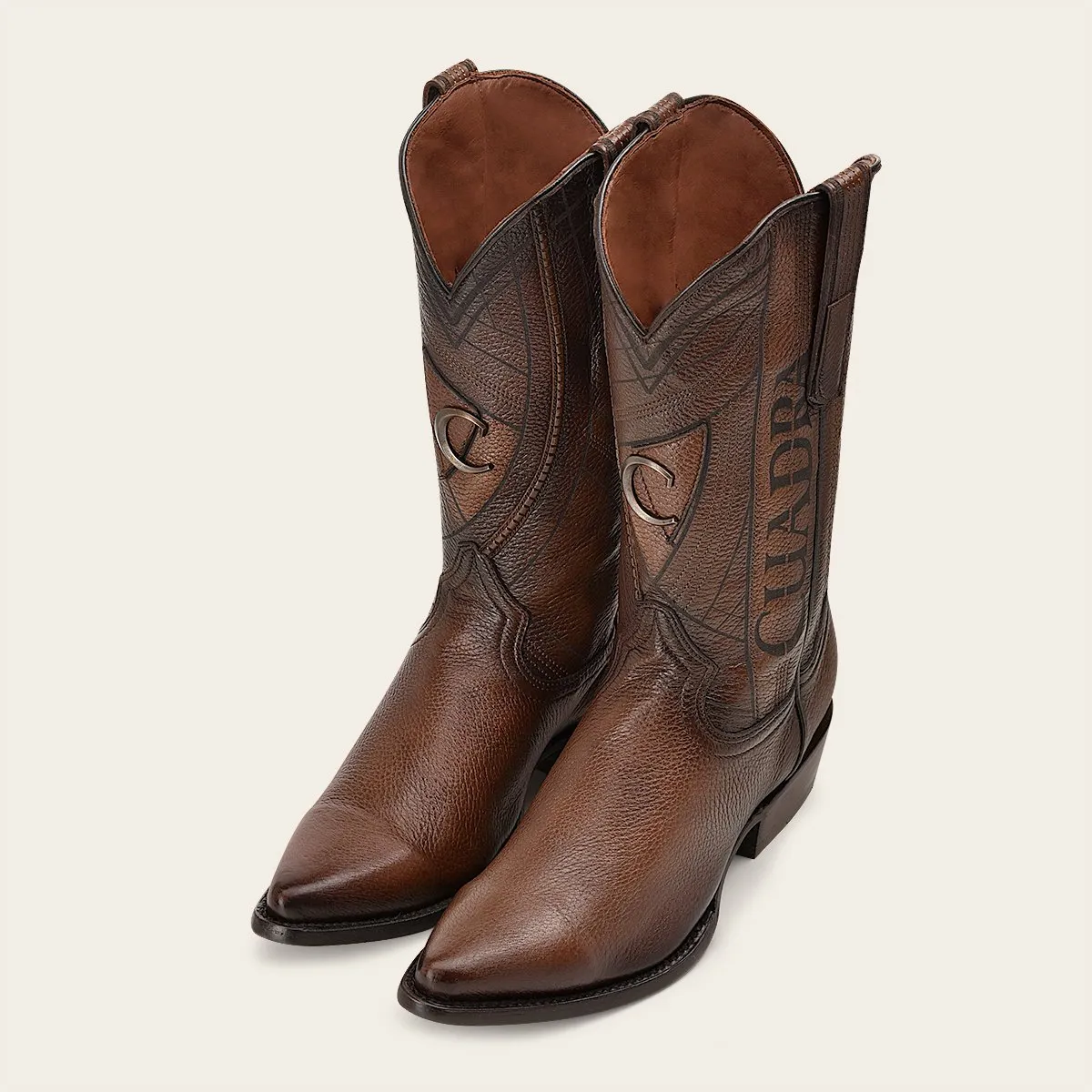 Bota vaquera en piel genuina de venado.