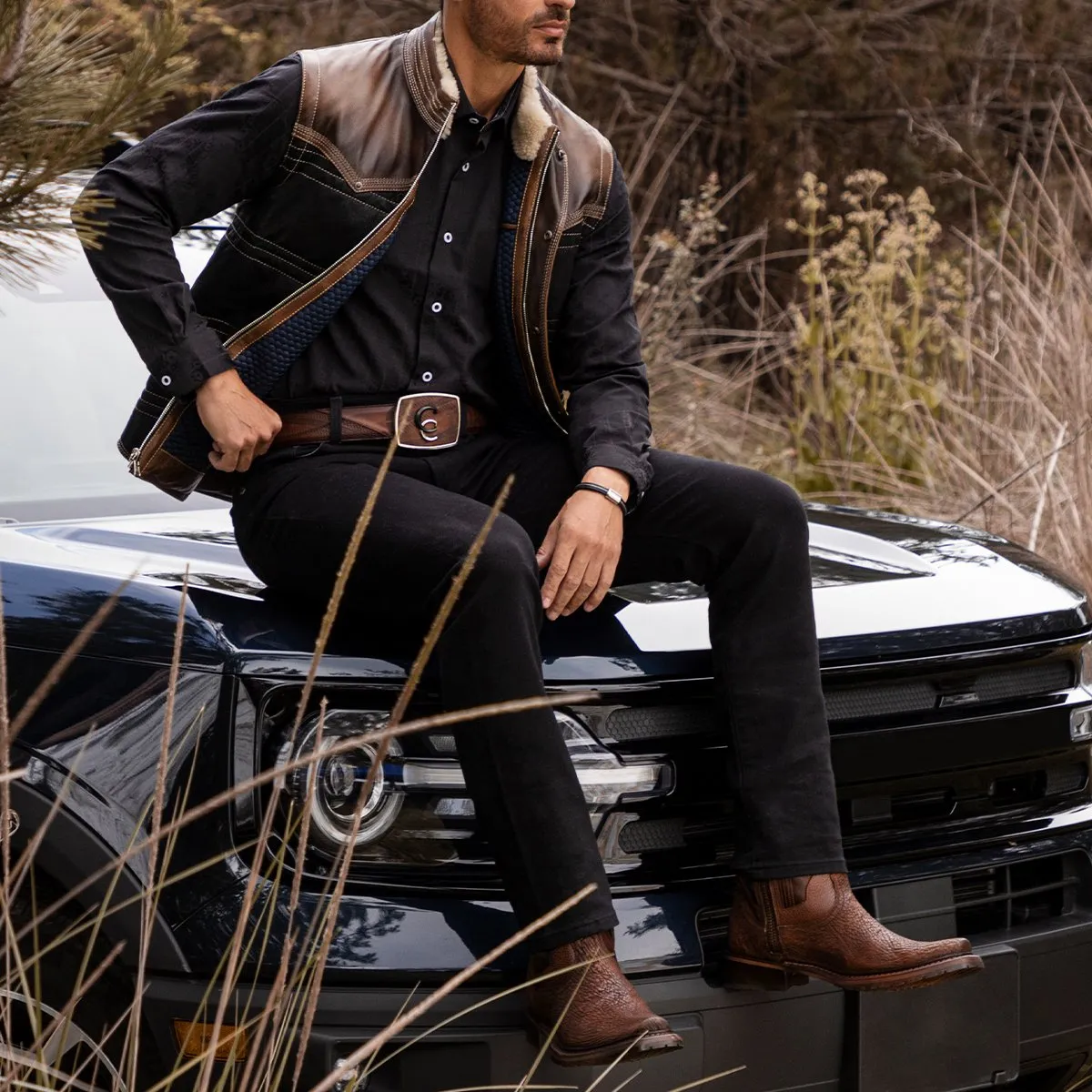 Bota en piel genuina de tiburón.