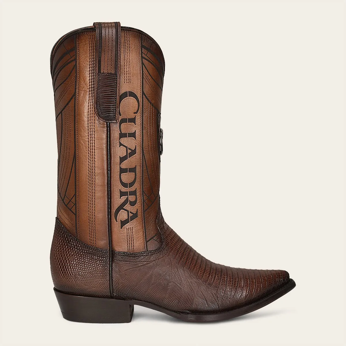 Bota vaquera en piel genuina de lizard.