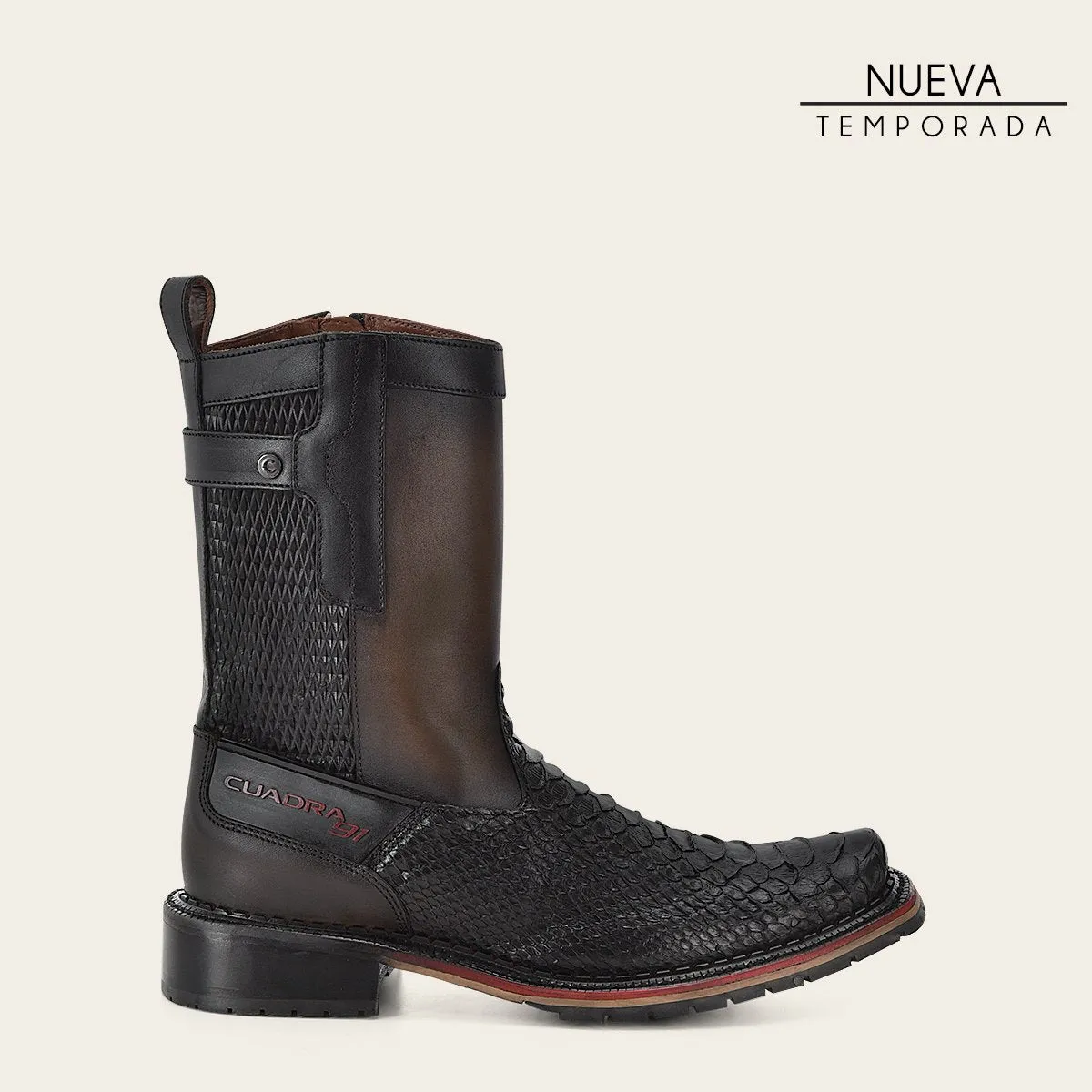 Bota en piel genuina de pitón..