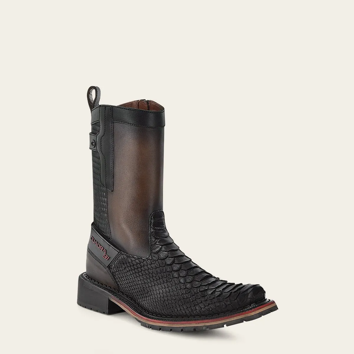 Bota en piel genuina de pitón..