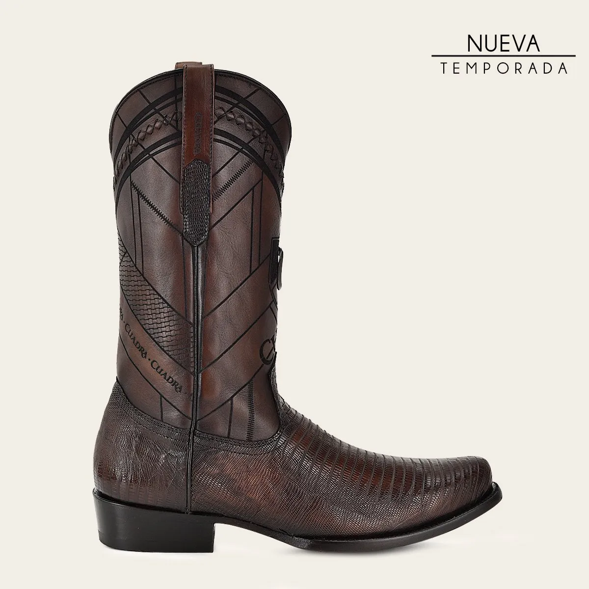 Bota vaquera en piel de lizard.