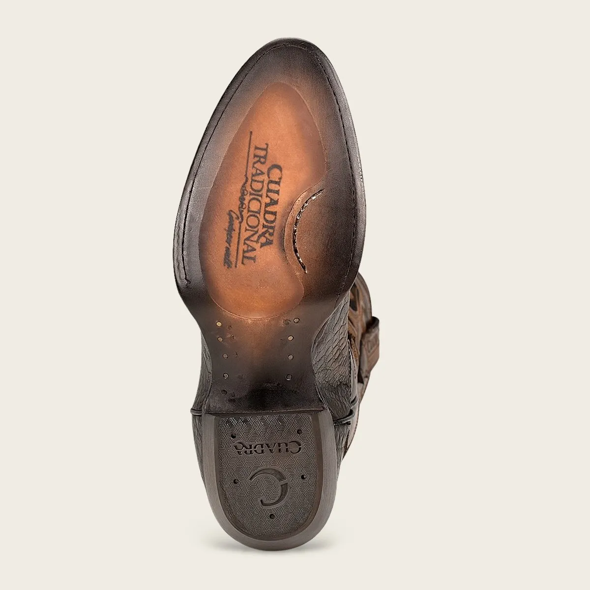 Bota vaquera en piel genuina de fuscus.