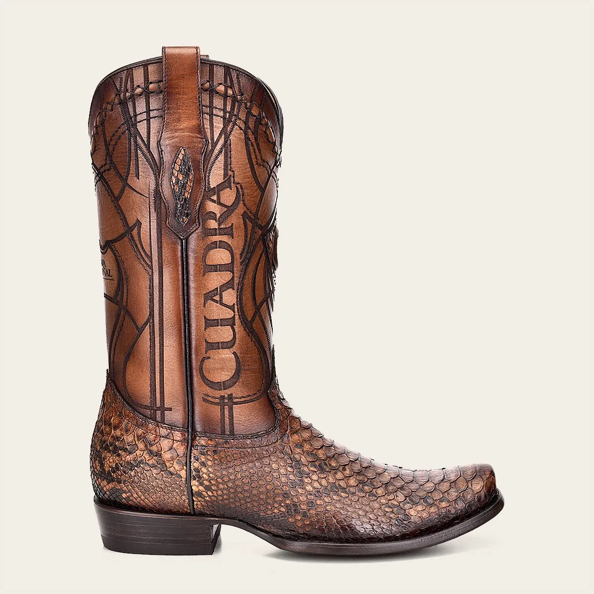 Bota vaquera en piel genuina de pitón