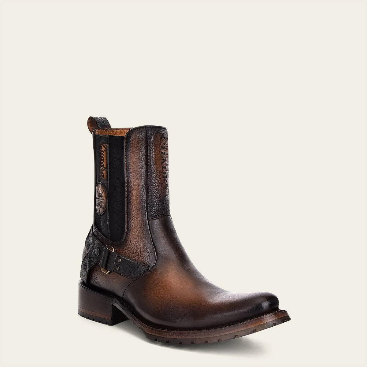 Bota urbana en piel genuina