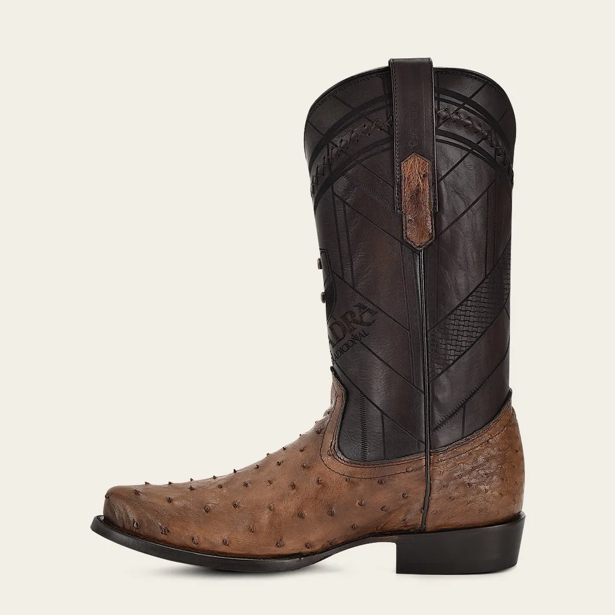 Bota en piel genuina de avestruz.