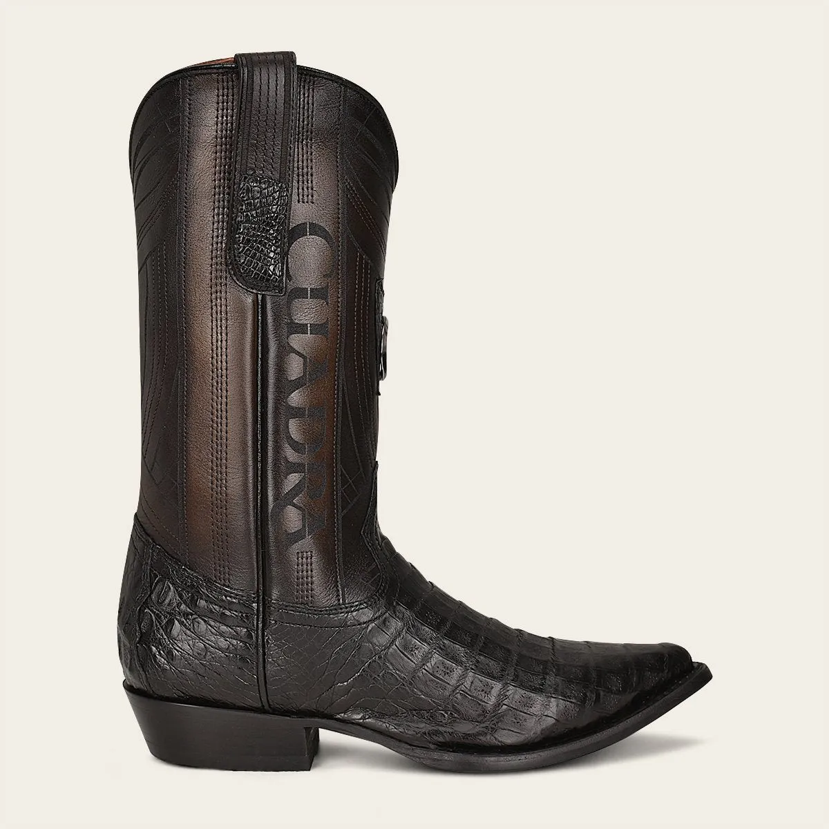 Bota vaquera en piel genuina de fuscus.