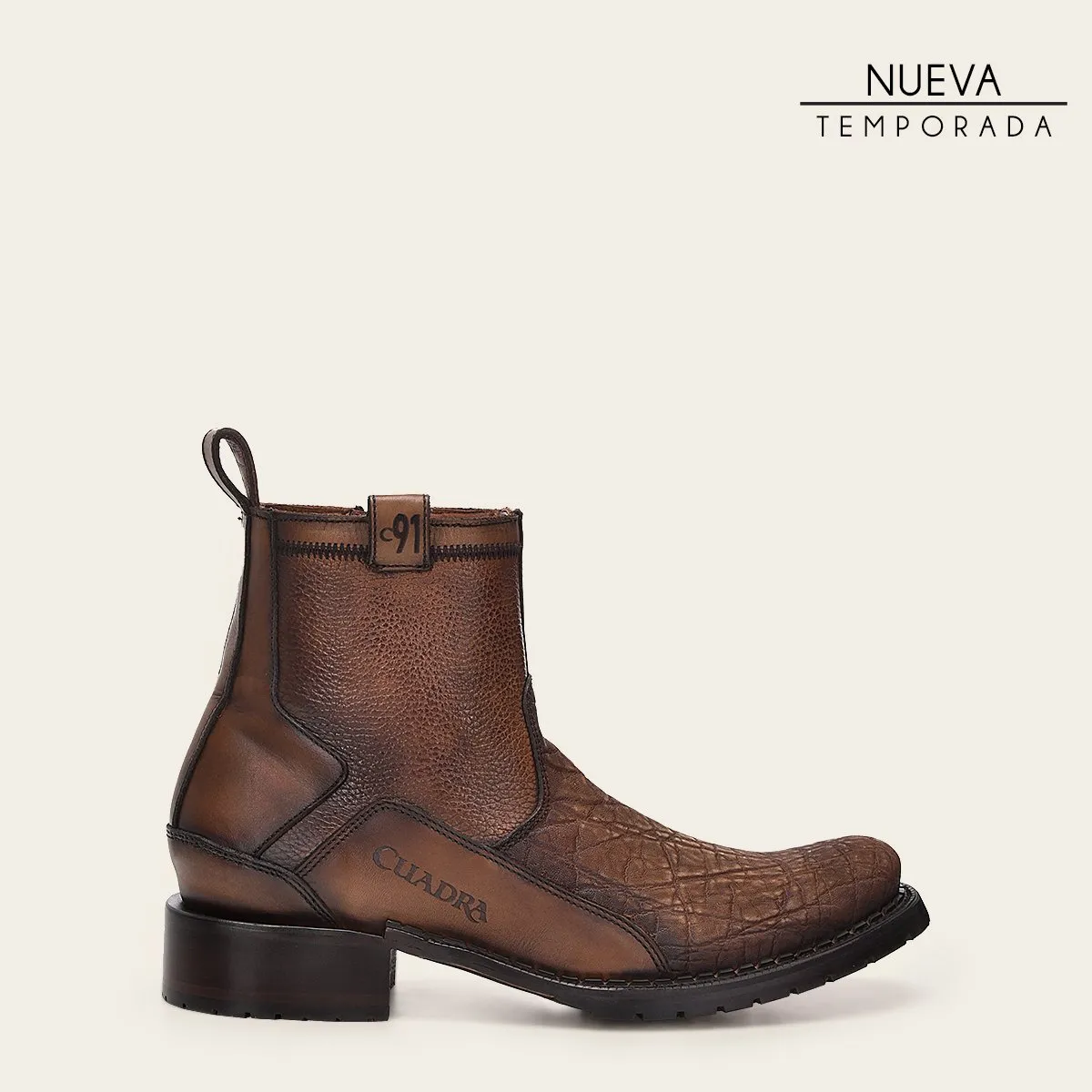 Botín en piel genuina de elefante.