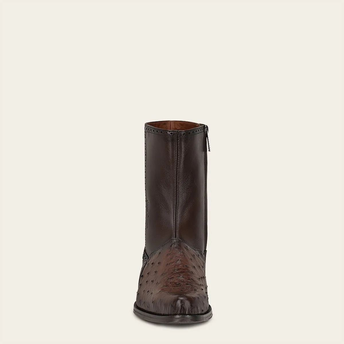 Bota de vestir en piel genuina de avestruz.