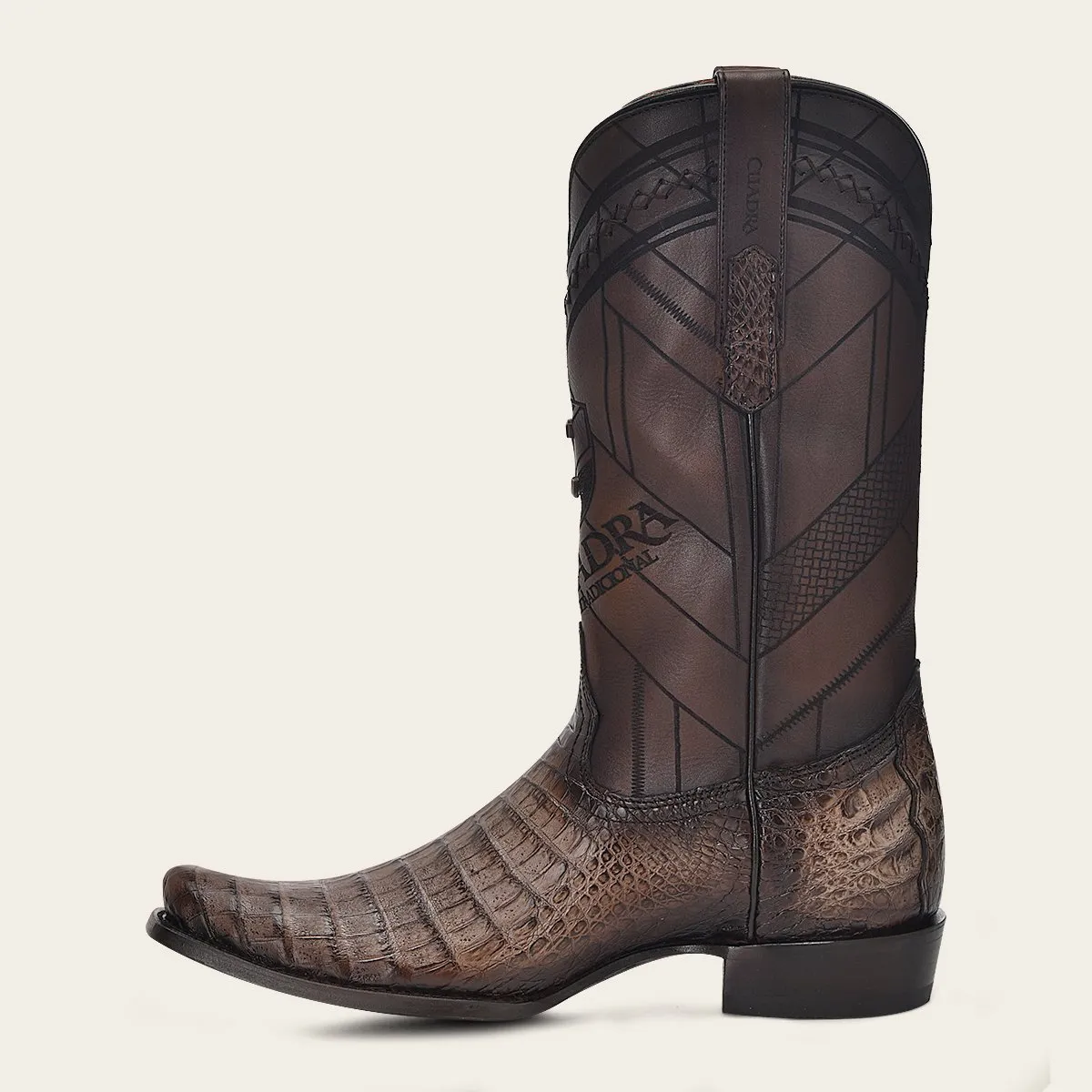 Bota vaquera en piel de fuscus.