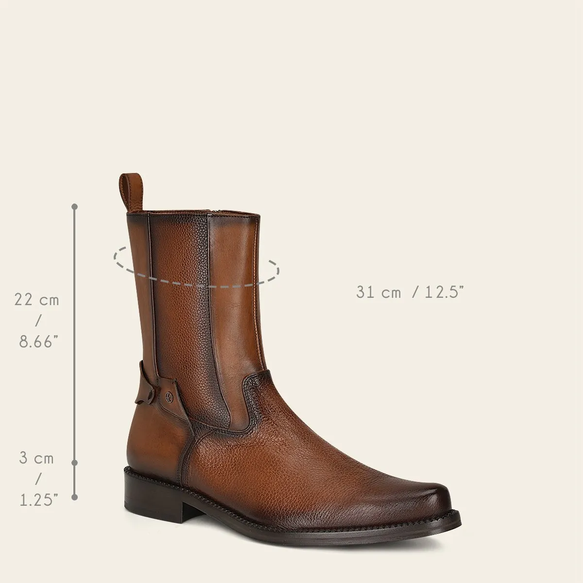 Bota en piel genuina de venado.