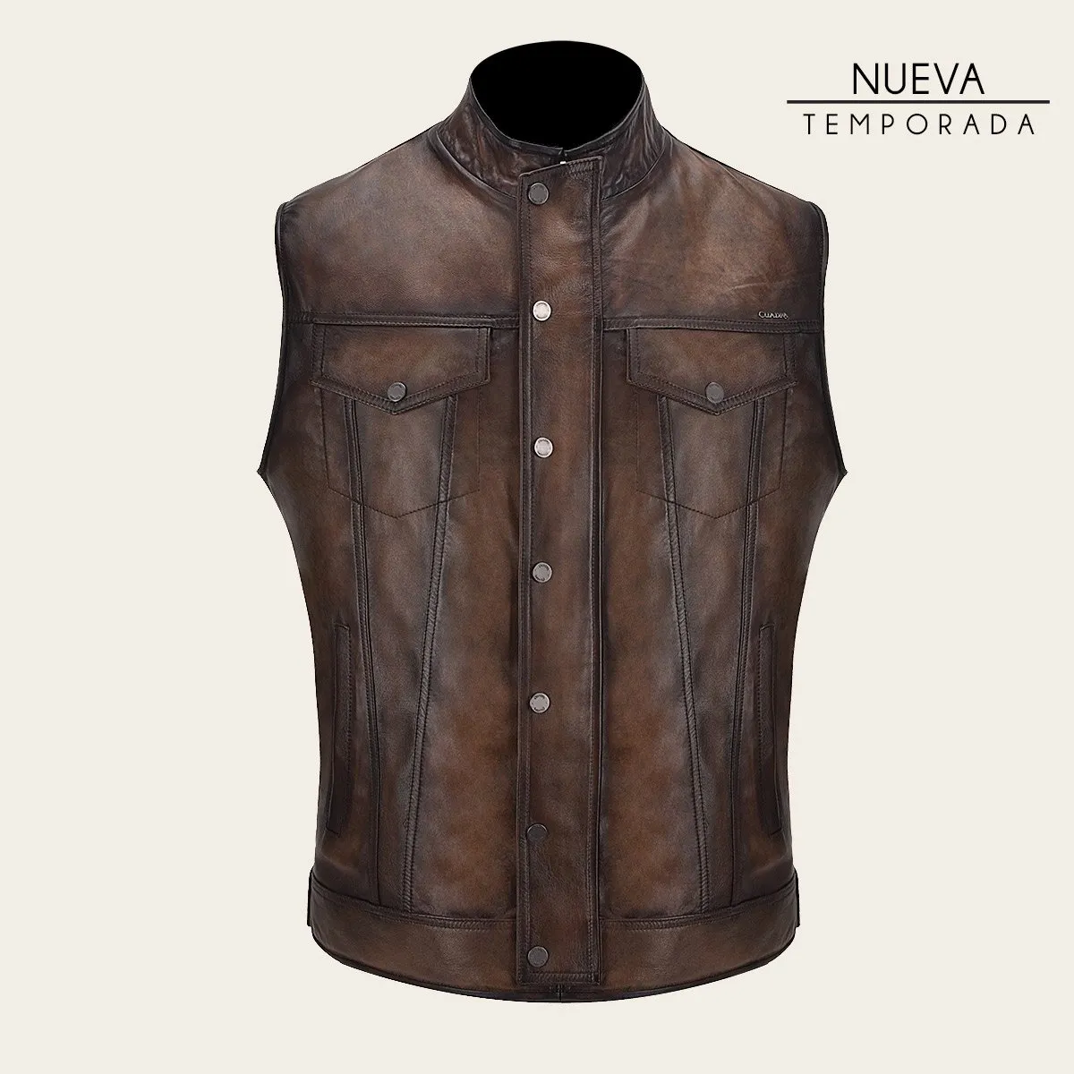 Chaleco Doble Vista En Piel Genuina.