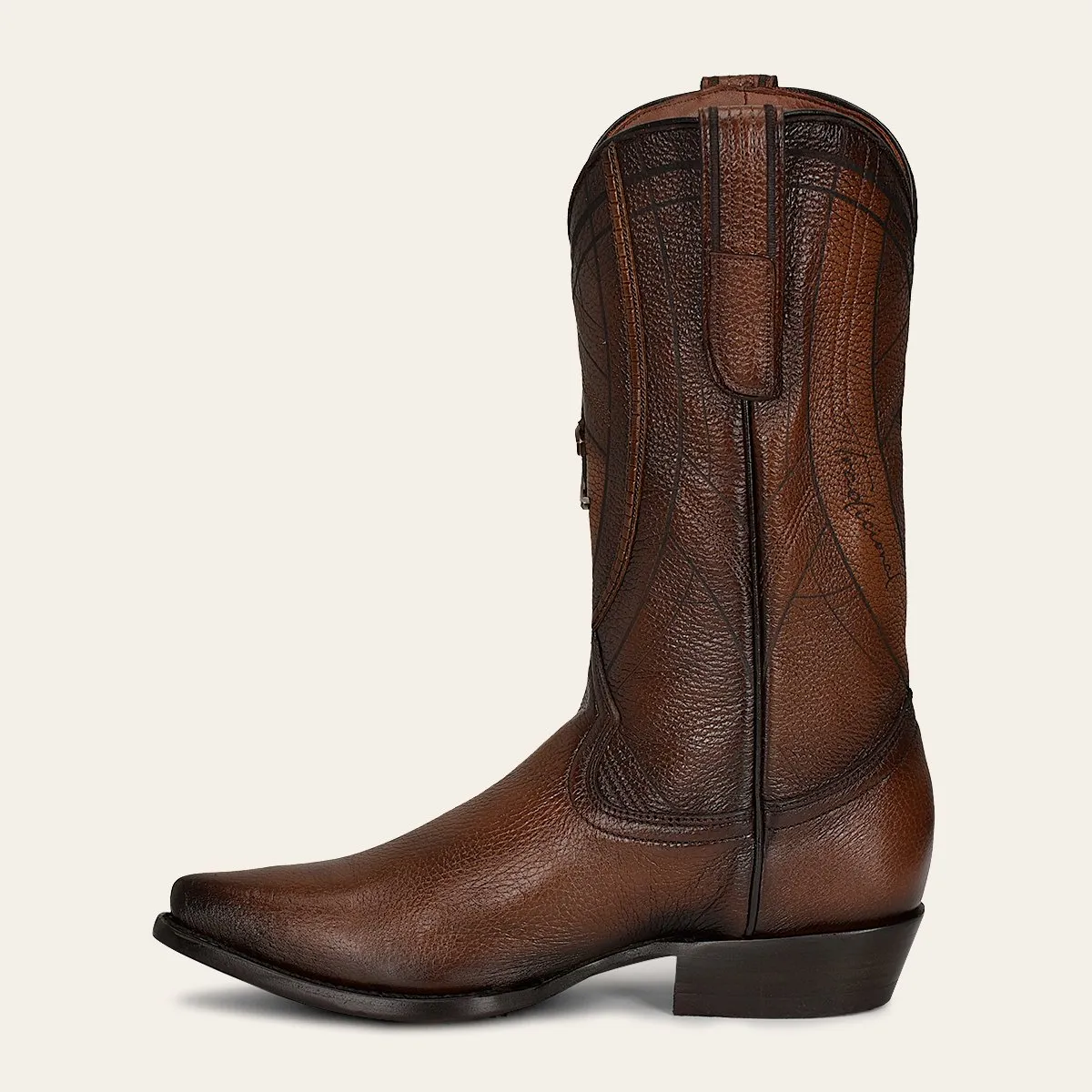 Bota vaquera en piel genuina de venado.