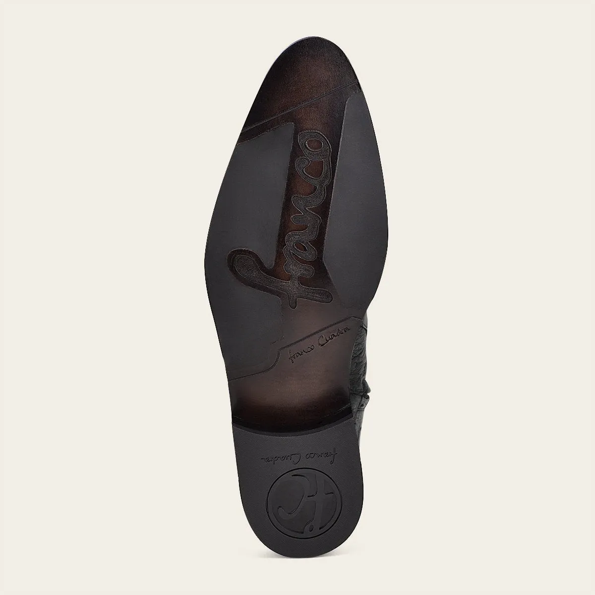 Bota de vestir en piel genuina de avestruz.