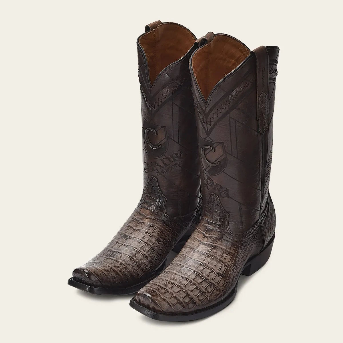 Bota vaquera en piel de fuscus.