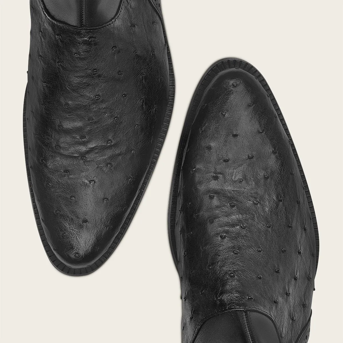 Bota de vestir en piel genuina de avestruz.
