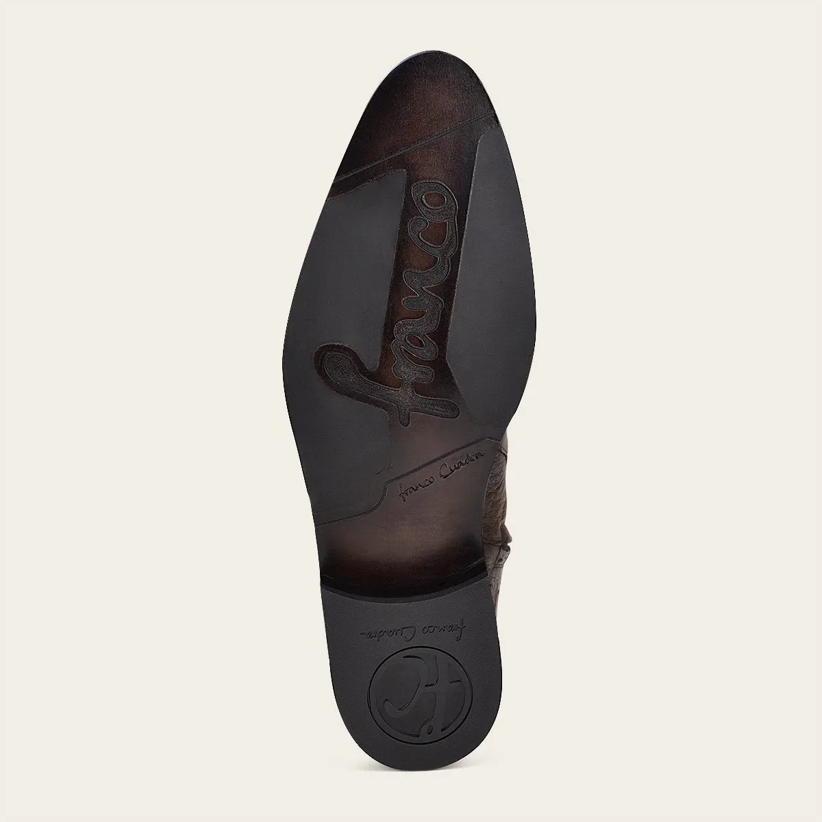 Bota de vestir en piel genuina de avestruz.