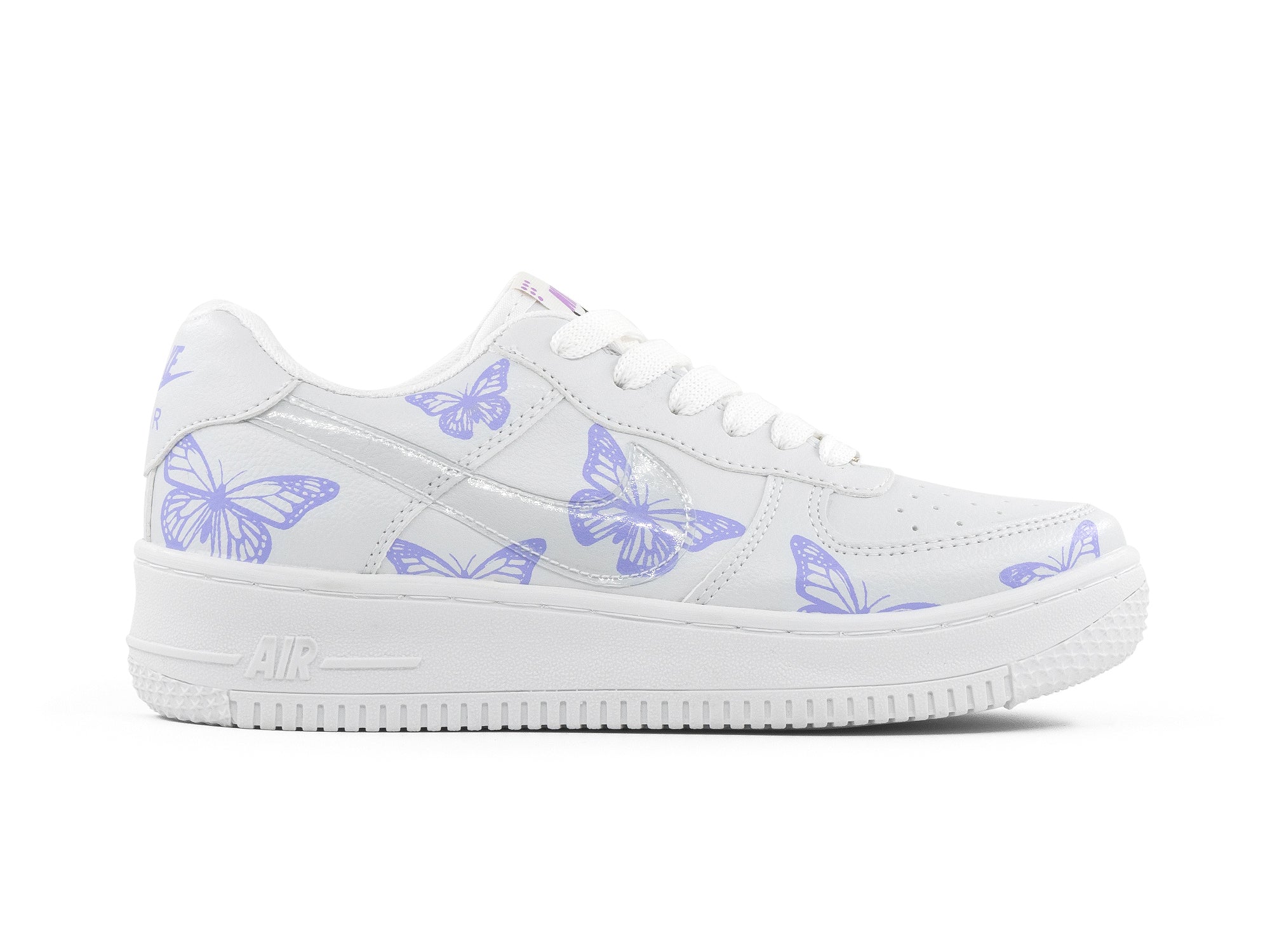 Paq 6 Pares Tenis Mariposa Blanco Lila 22/25.5