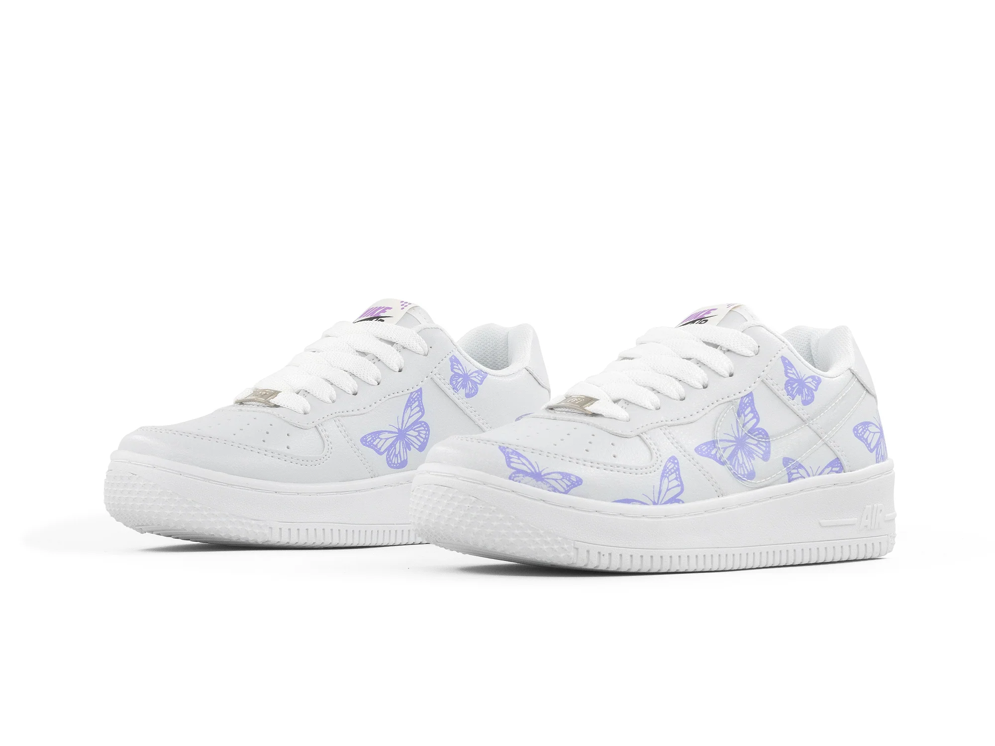 Paq 6 Pares Tenis Mariposa Blanco Lila 22/25.5