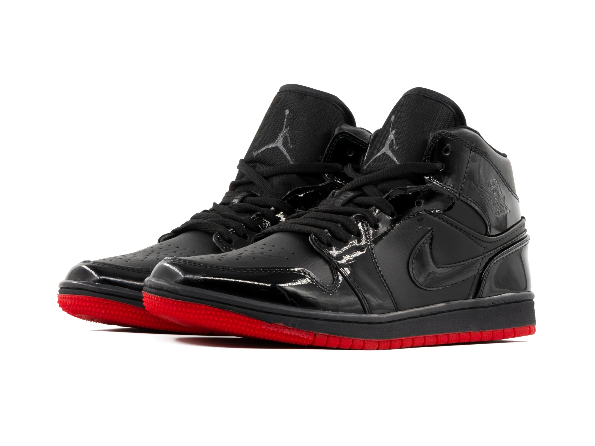 Paq 6 Pares Tenis Retro 1 Charol Negro Suela Rojo 25/28.5