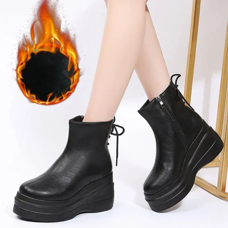 Botas de plataforma de terciopelo