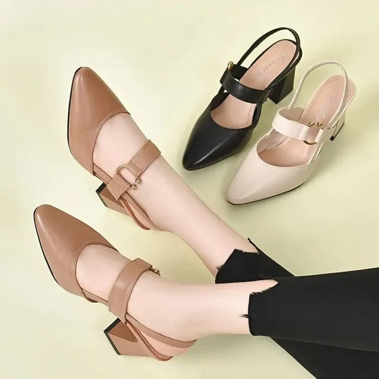 sandalias sencillas de tacón alto para mujer