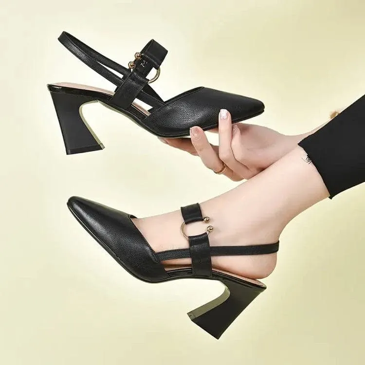 sandalias sencillas de tacón alto para mujer