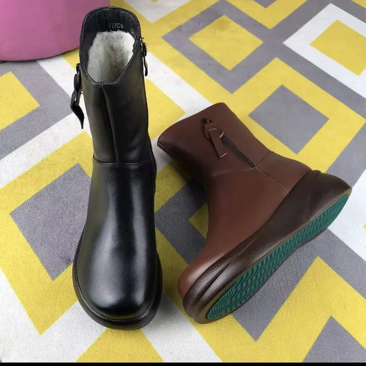 【100% piel de vacuno】Botas de piel vacuno antideslizantes