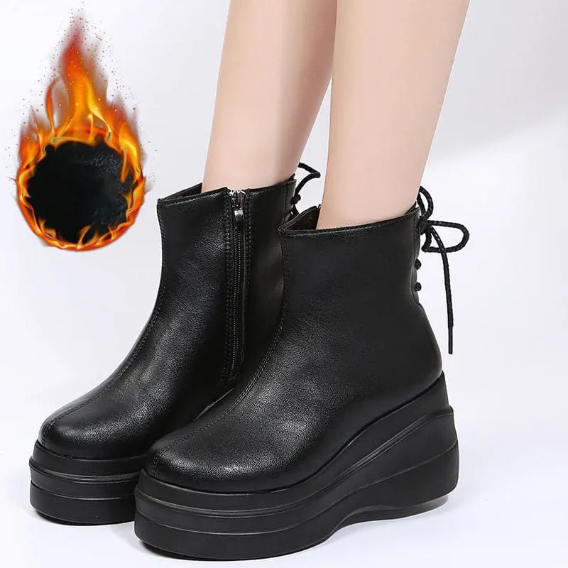 Botas de plataforma de terciopelo