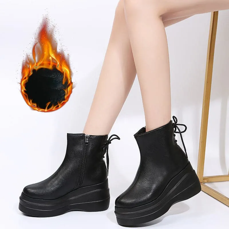 Botas de plataforma de terciopelo