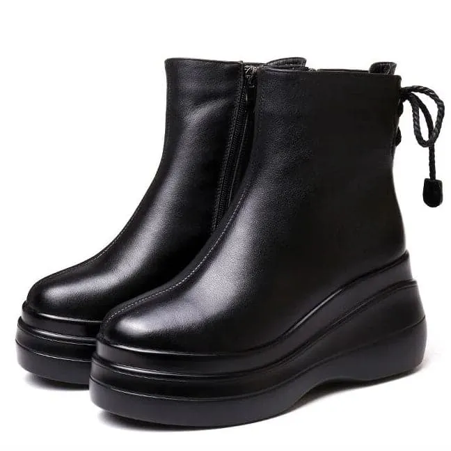 Botas de plataforma de terciopelo