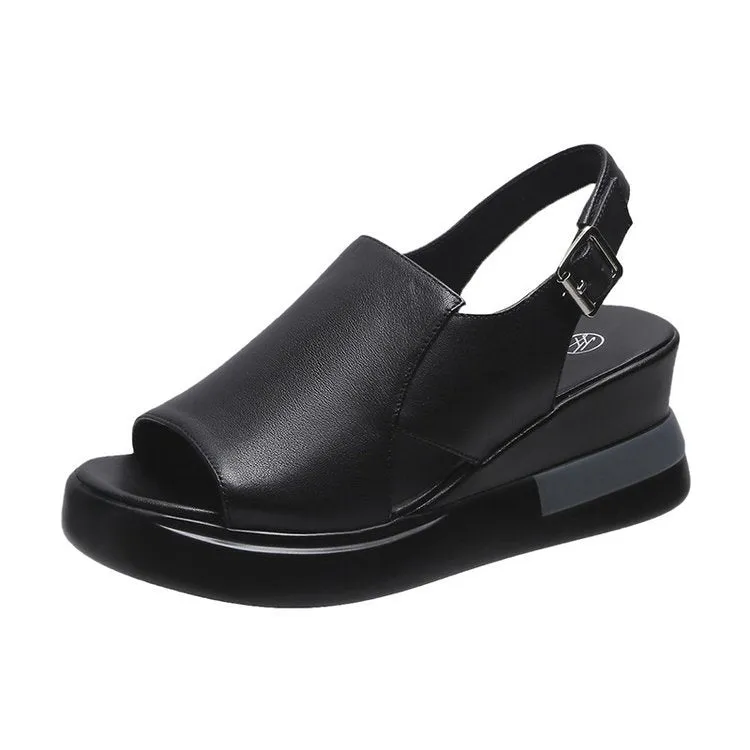 Sandalias tacón una hebilla talla grande