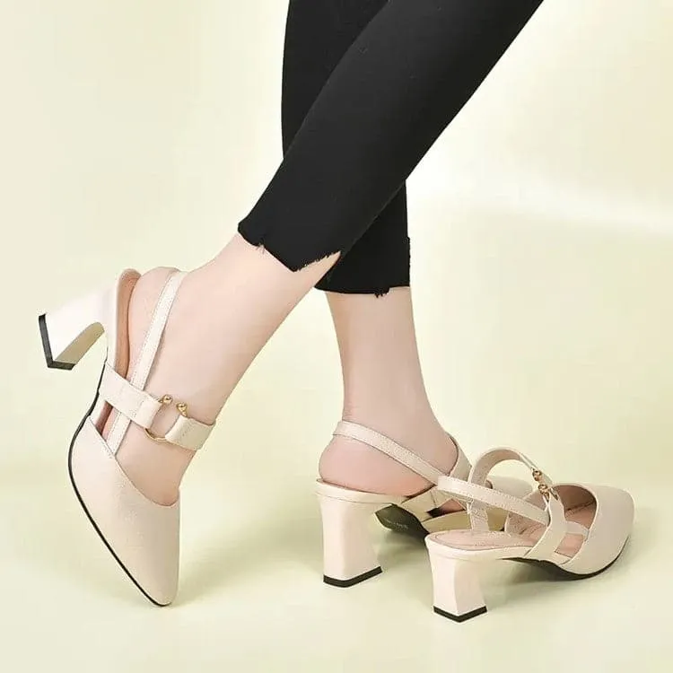 sandalias sencillas de tacón alto para mujer