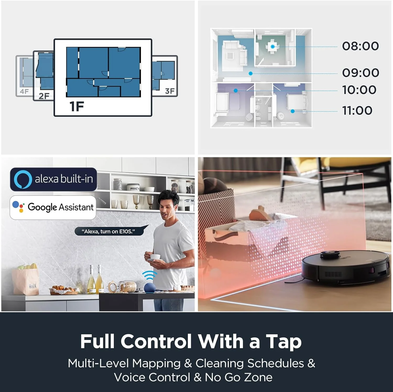 EUREKA™  Aspiradora robot  E10s con estación de autovaciado