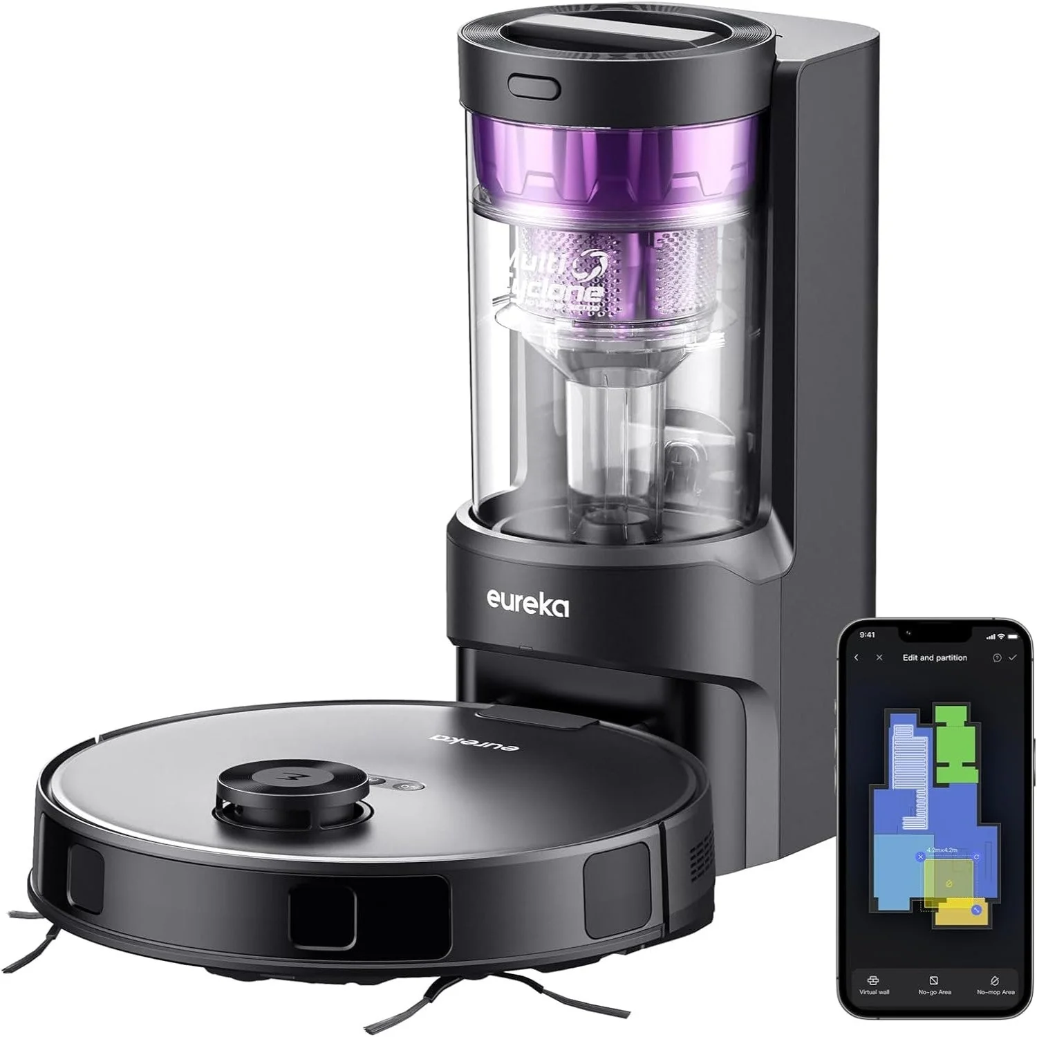 EUREKA™  Aspiradora robot  E10s con estación de autovaciado